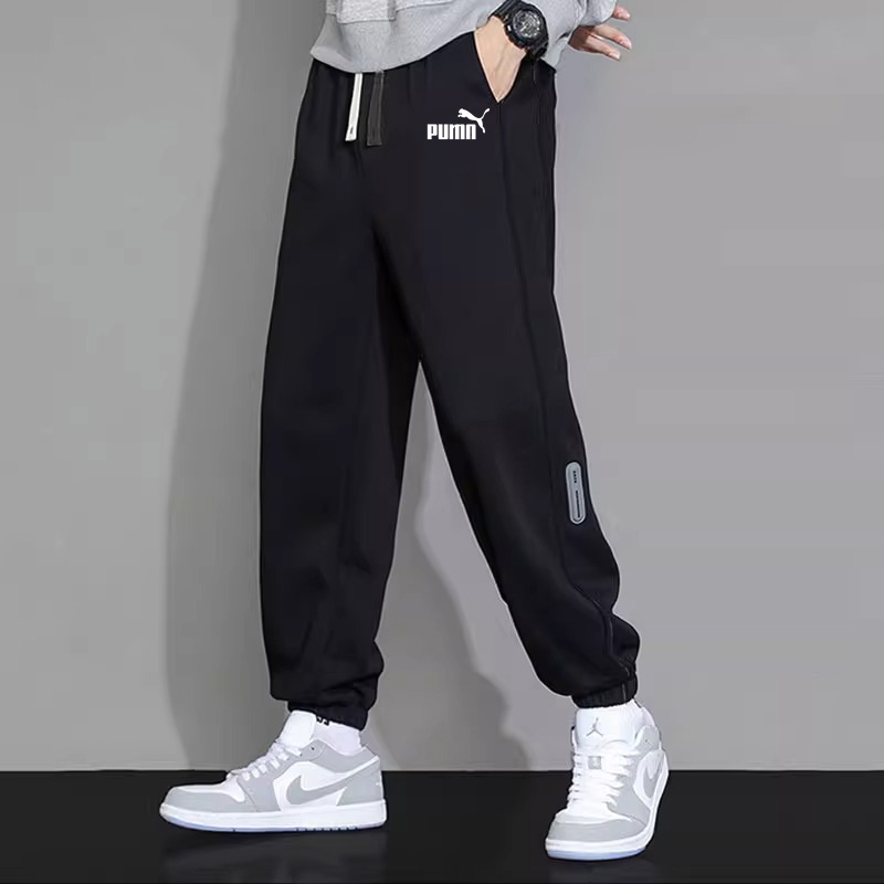Outlet Brand Men's Sweatpants for Autumn and Winter, New Fleece-Lined Loose Jogger Pants, Cotton Long Pants, Casual Sports Trousers, Trendy Outlet Brand Men's Sweatpants for Autumn and Winter, New Fleece-Lined Loose Jogger Pants, Cotton Long Pants, Casual Sports Trousers, Trendy