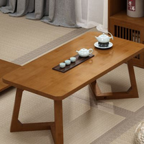 Japanese style bay window coffee table tatami simple window sill balcony bamboo tea table low table carpet Japanese room table sitting floor