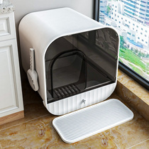 Extra-large cat litter box fully enclosed integrated bamboo charcoal deodorant cat toilet complete set of kitten litter box splash-proof flushable and shovelable