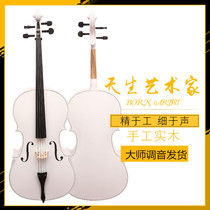 Beginner cello practice glossy white cello ordinary cello handmade cello