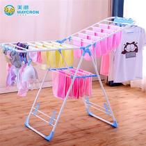 Floor-standing folding clothes drying rack indoor clothes drying rack simple household balcony cool clothes rack baby diaper rack