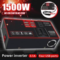 Portable USB Car Power Inverter Adapter 1500W DC 12V 24V To