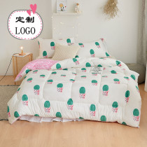 Fashionable thickened and enlarged printed winter quilt double bed cover quilt warm and breathable quilt core annual party gift custom logo