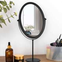 Oval mirror desktop makeup mirror bedroom dormitory student high-definition mirror metal home makeup mirror