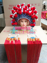 Wedding exhibition bridal headwear studio photography bridal phoenix crown pompom hat dance headwear anchor