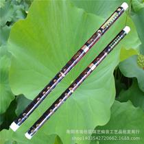 Horizontal flute hand-tied horizontally playing purple bamboo two-section flute playing flute purple bamboo two-section flute with red cloth belt flute