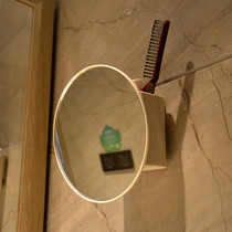 Bathroom hanging mirror makeup mirror rotating high-definition round mirror home hotel bathroom wall-mounted traceless nail-free wall-mounted