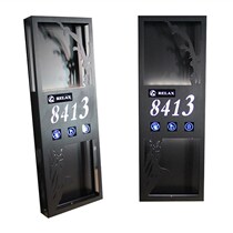 Customized creative hotel room LED door display stainless steel hollow panel KTV hotel electronic door number touch switch