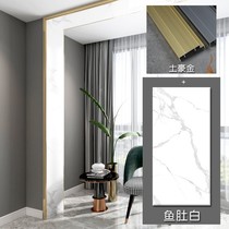 Extremely narrow stainless steel aluminum alloy balcony door cover with customized dumb pass solid wood door frame decorative line rock slab