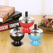Stainless Steel Windproof Ashtray Round Push Down