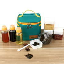 Outdoor salt shaker seasoning box glass seasoning bottle small packaging barbecue seasoning jar internet celebrity sealed storage seasoning box