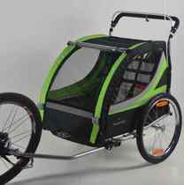Bicycle electric car trailer rear-mounted car childrens stroller baby two-seater shock-absorbing car hiking equipment car folding