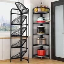 Installation-free kitchen folding storage rack multi-layer floor-standing storage rack trolley microwave oven rack storage rack