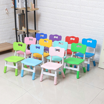 Childrens chair backrest kindergarten plastic bench writing table and chair set thickened lifting baby eating and learning chair