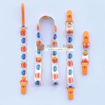 Four-piece set of pacifiers to prevent falling off the chain baby soothing teether stroller toy with saliva napkin meal napkin clip widened