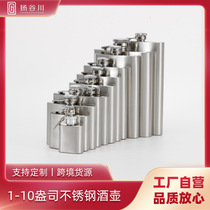 Stainless steel wine bottle Russian mini portable outdoor portable wine bottle household 2 catties 5 catties 10 catties flat kettle