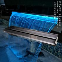 Stainless steel waterfall outlet villa courtyard rockery fish pond circulating water wall water curtain wall artificial falling water landscape