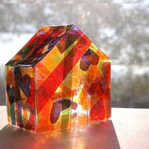 Colored cellophane transparent kindergarten handmade colorful childrens yellow cognitive packaging bag string lantern teaching diy