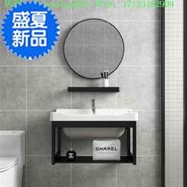 Storage rack washbasin cabinet combination office company support rack washbasin wall-mounted integrated mirror integrated 1 washbasin