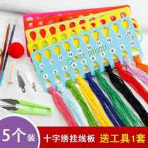 Cross stitch thread board plastic large winding board thread splitter threading board with digital embroidery thread storage thread management board