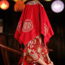 Hanfu Xiuhe clothing bride red hijab high-end 2023 new wedding high-end wedding red hijab veil scarf