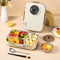 304 stainless steel lunch box insulated for office workers and students portable large-capacity separated microwave oven-heated lunch box