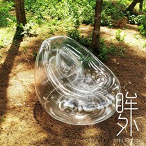 Transparent inflatable sofa internet celebrity inflatable sofa transparent art single chair doll storage artifact factory direct sale