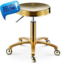 Beauty stool rotating lift pulley swivel chair home round stool scissor hair salon chair stainless steel 5 barber shop large work stool