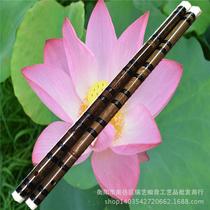 School teaching uses bamboo flute to blow horizontally single-section purple bamboo flute handmade bamboo flute tied string flute performance flute F key G