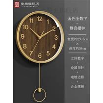 Pure copper wall clock wall clock wall clock wall clock new Chinese style wall clock living room home fashion clock wall hanging