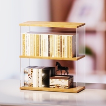 Book storage box file storage box bookshelf for CD storage transparent desktop multi-layer box artifact