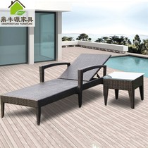 Factory price direct sales outdoor beach lounge chair rattan iron frame bed leisure vacation lounge chair swimming pool outdoor