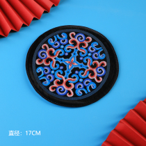 New ethnic style embroidered tea coaster tea ceremony Mongolian tea table fabric insulation mat dining table home round placemat return product