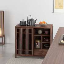 99CH New Chinese style tea cabinet Old elm solid wood sideboard Zen style boiling water cabinet Simple black walnut tea