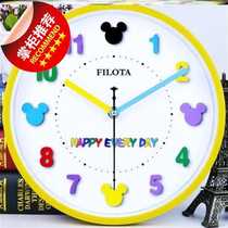 Wall-mounted Nordic round single-sided bedroom wall clock beauty salon classroom girls room wall clock living room wall clock clock