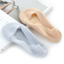 Socks to wear with single shoes high heels boat socks womens invisible non-slip silicone super shallow socks