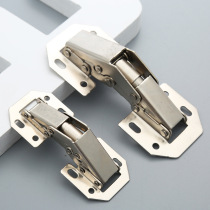 Hole-free hinge hinge hinge without slotting thickened door wardrobe bridge type surface-mounted marble buffer damping cabinet