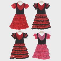 Girls Dress Beautiful Spanish Flamenco Dancer Costume Childr