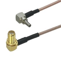 1Pcs RG316 SMA Female Bulkhead RA to CRC9 Male Plug Right an