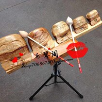 High-end wooden five-note wooden fish clapper with stand for professional theater performance continuous row wooden fish with special box