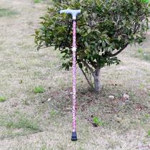 Portable elderly crutches snow-resistant lighted folding crutches for middle-aged and elderly people telescopic walking sticks