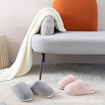 Cotton slippers for women home shoes wool slippers for women winter home indoor household non-slip plus velvet warm slippers for men spring and autumn