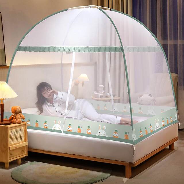 Installable and Washable Fan Mosquito Net 135 Princess Style Bed Cover Yurt Outdoor 1.0m Moisture-Proof Mosquito Net with Double Doors