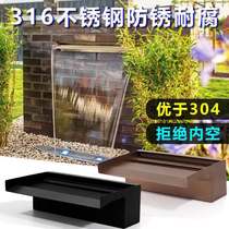 Stainless steel waterfall outlet garden fish pond courtyard water feature flowing water wall water curtain wall pool landscape landscaping accessories