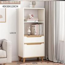 Narrow seam small bookcase floor-standing solid wood bookshelf sandwich corner crevice storage cabinet storage cabinet rack with drawer