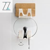 Xinpin punch-free kitchen large pot lid rack wall-mounted multi-functional chopping board storage rack household cutting board storage rack provincial