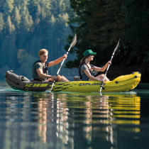 Inflatable Canoe Explorer K2 Double Kayak Complete Set with Paddle Pump Bag