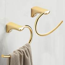 Toilet towel towel ring ring hooked gold bathroom towel ring towel rack without punching