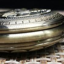 Pure copper mechanical watch pocket watch old Shanghai locomotive retro double switch flip nostalgic necklace pocket watch