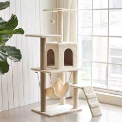 Cat Climbing Rack Cat Nest Cat tree Integrated Large Cat Rack Luxury Cat Hammock with Ladder Cat tree Cat Claw Toy